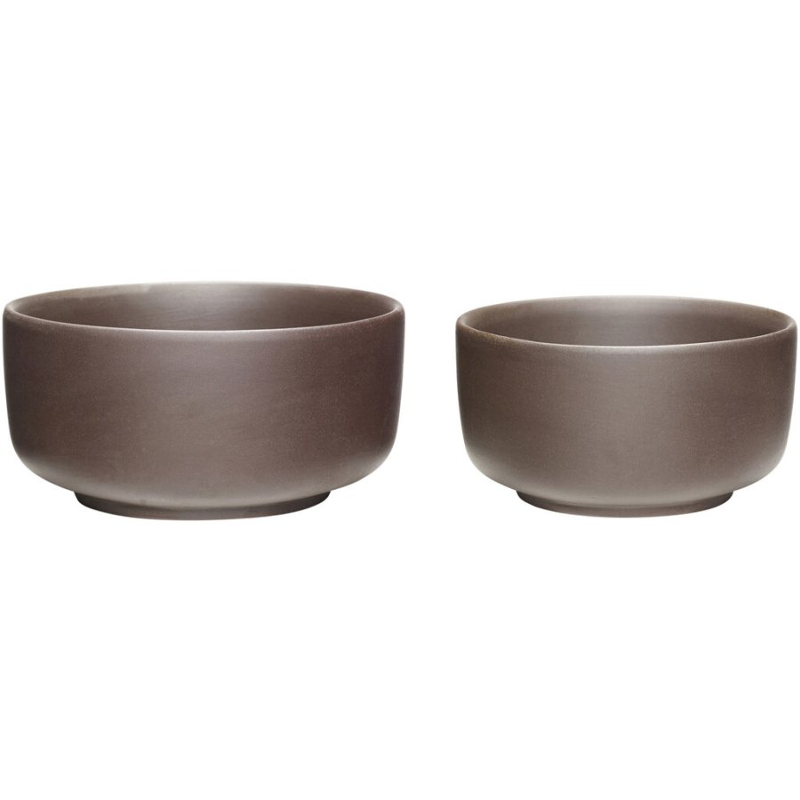 H&uuml;bsch Clay Sk�le 2 stk, R�dbrun