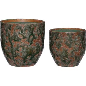 Hbsch Normu Potte 2er Set, Braun/Grn