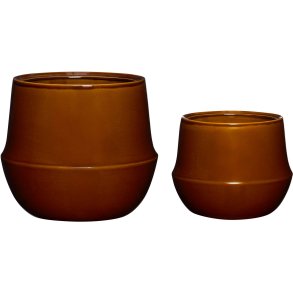Hübsch Vibe Blumentopf 2er Set, Braun