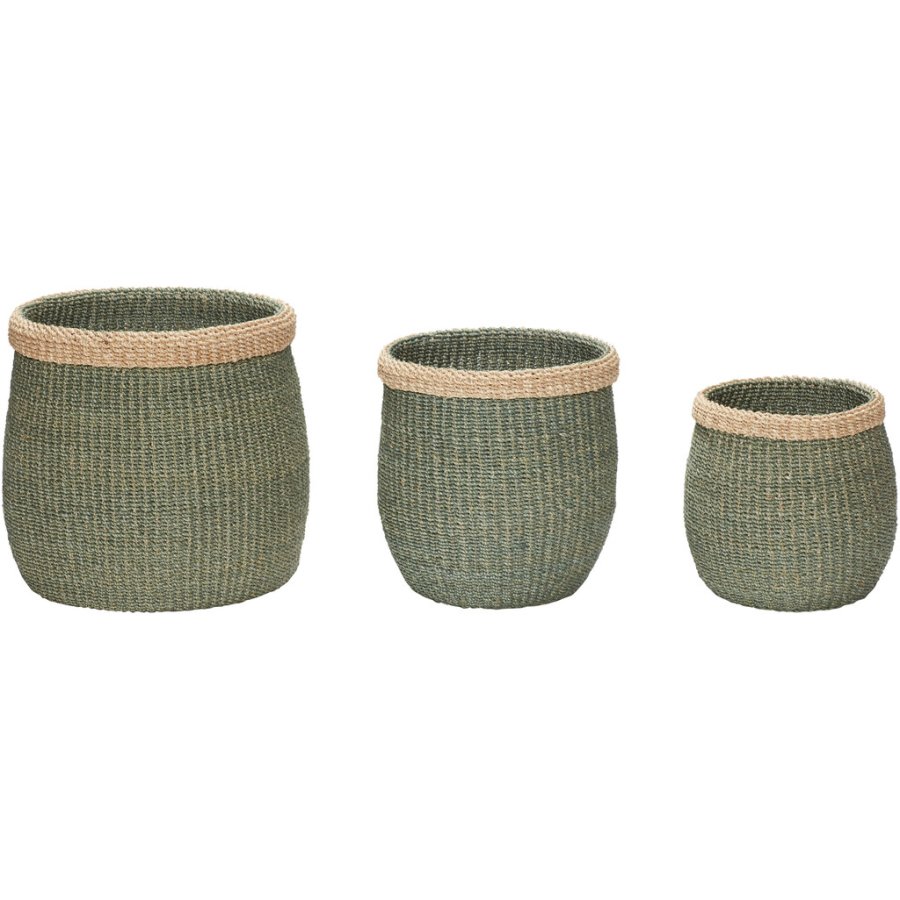 Hbsch Moss Krbe 3er Set, Grn/Natur