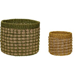 Hbsch Pine Krbe 2er Set, Natur/Mehrfarbig