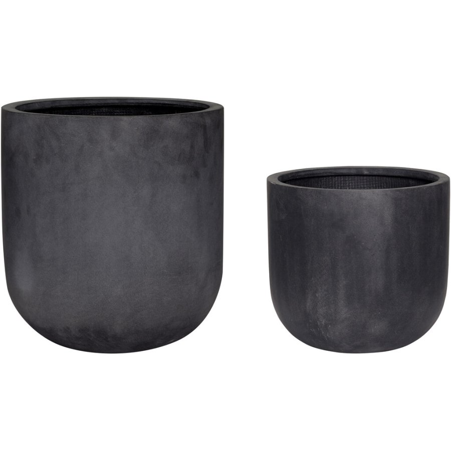 Hbsch Villa Blumentopf 2er Set, Schwarz