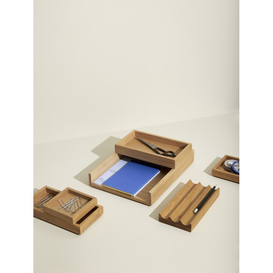 Hbsch Rail Desk Organizer 2er Set, Eiche