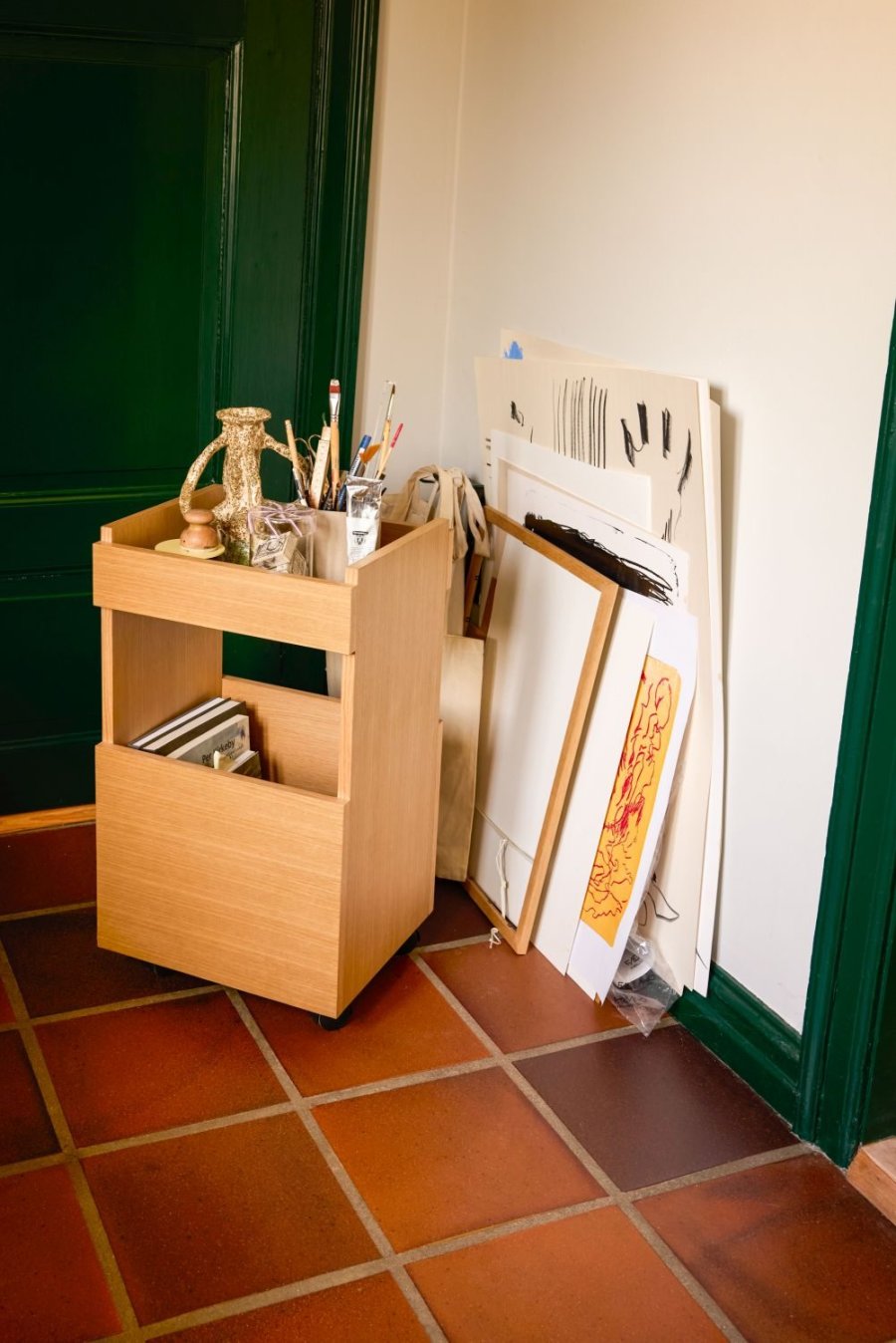 Hübsch Forma Rollwagen H70 cm, Eiche