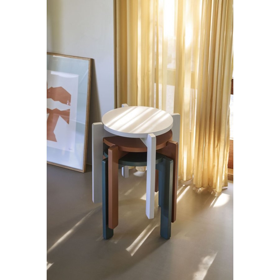Hübsch Always Hocker H42 cm, Hellgrau