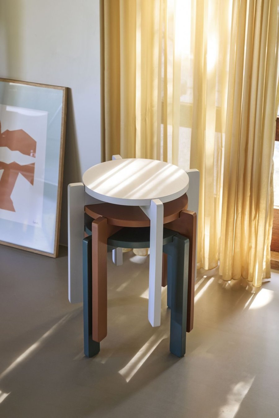 Hübsch Always Hocker H42 cm, Hellgrau