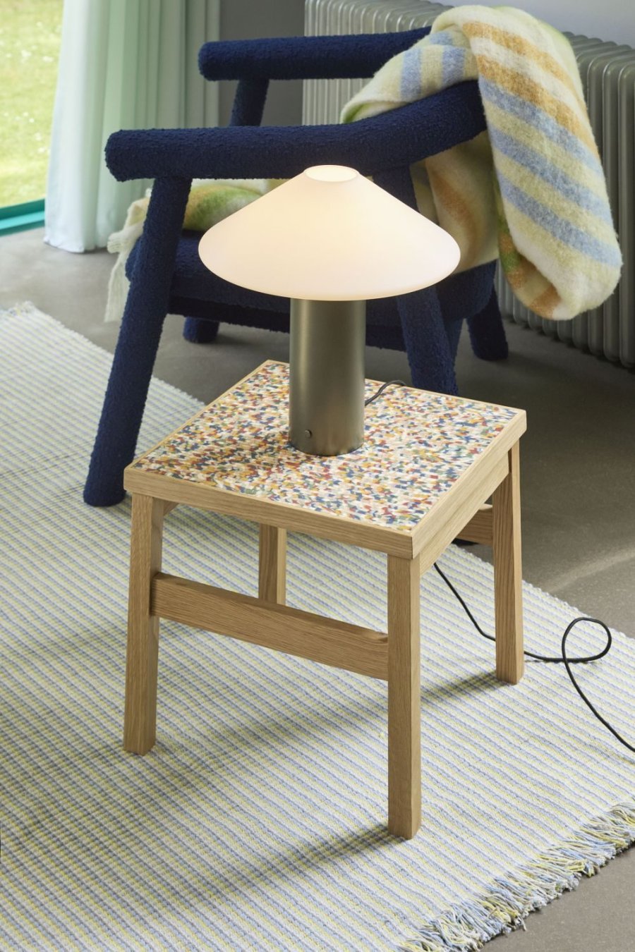 Hübsch Confetti Beistelltisch H38 cm, Mehrfarbig/Eiche