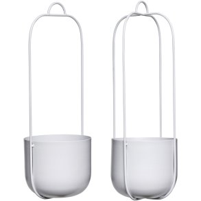 Hübsch Lotus Hængepotte 2 stk. Ø16 cm, Grå