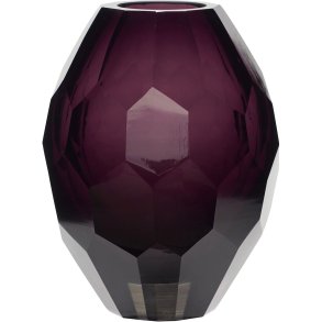 Hbsch Facet Vase H17 cm, Burgundy