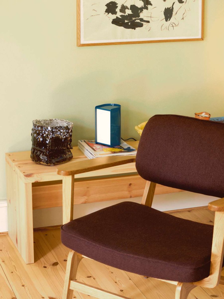 H&uuml;bsch Book Bordlampe H30 cm, Petrol