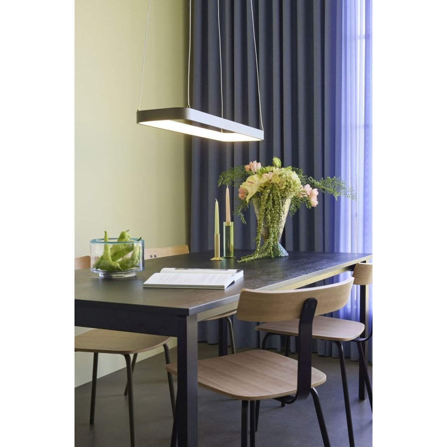 H&uuml;bsch Tube Pendel 81x22 cm, Metalisk M�rkegr�n