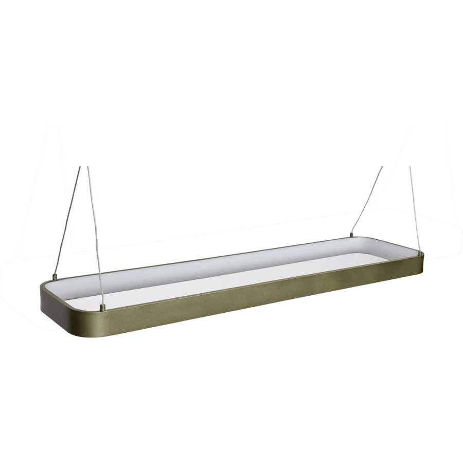H&uuml;bsch Tube Pendel 81x22 cm, Metalisk M�rkegr�n