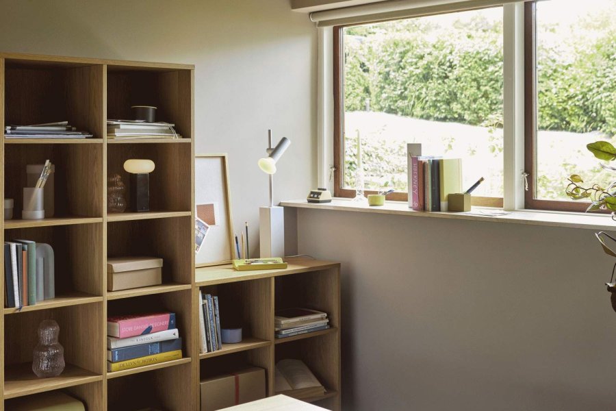 H&uuml;bsch Low Tr�dl�s Bordlampe H20 cm, Brun