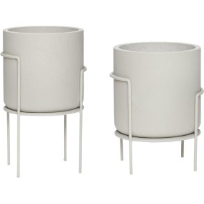 Hübsch Structure Potte 2 stk. Ø25 cm, Hvid