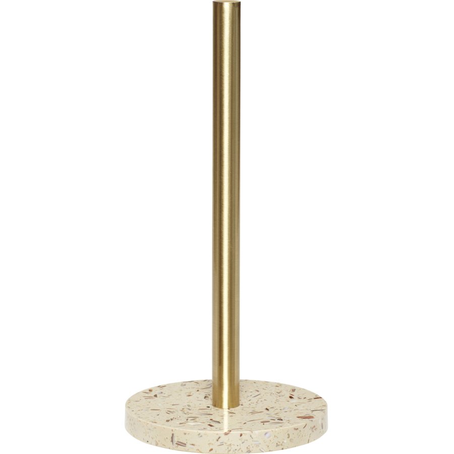 Hübsch Pure Kkkenrulleholder H29 cm, Messing/Terrazzo