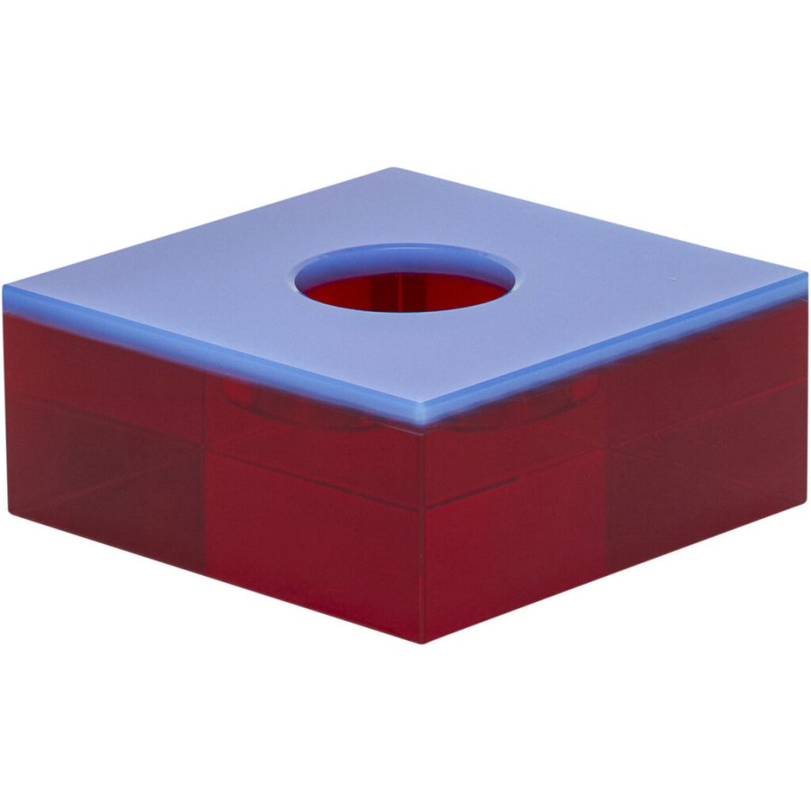 Hbsch Flux Teelichthalter H4 cm, Blau/Rot