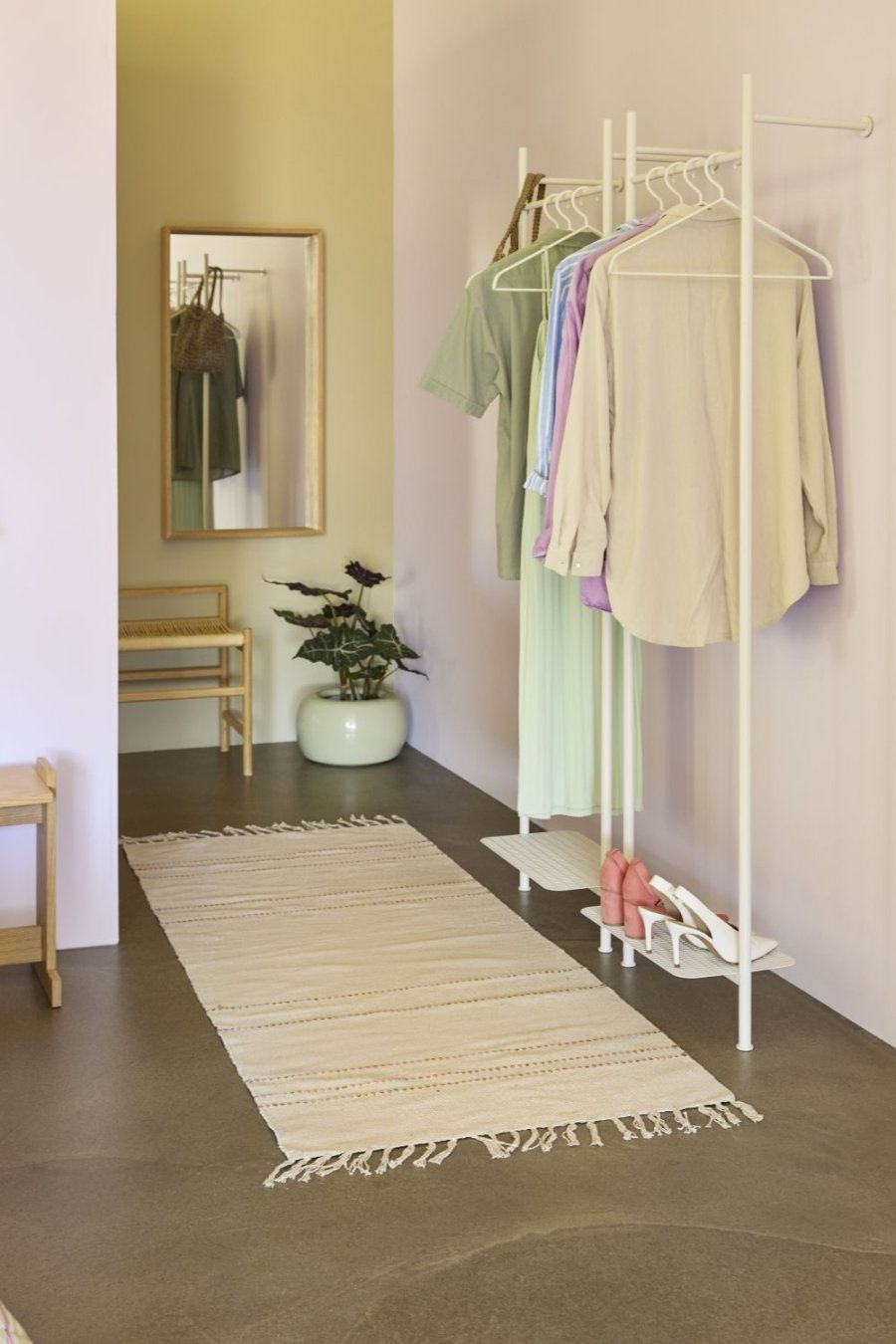 Hübsch Maru Kräutertopf 2er Set, Beige/Hellgrün