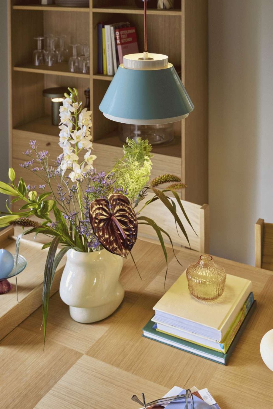 H&uuml;bsch Remi Pendel �25 cm, Beige/Bl�