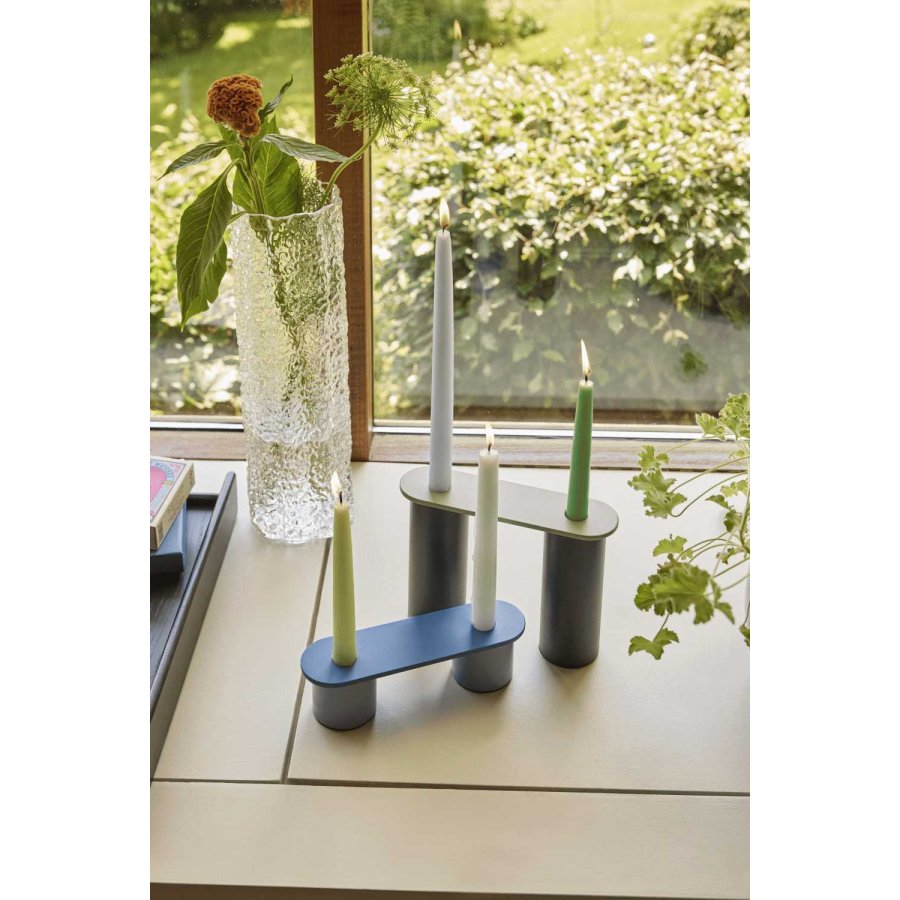 H&uuml;bsch Modu Lysestage 2 stk, Bl�/Brun/Gr�n/Lilla