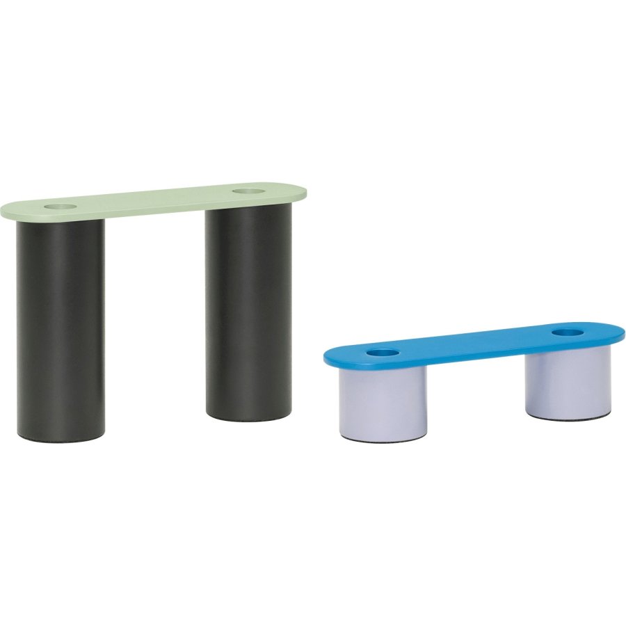 H&uuml;bsch Modu Lysestage 2 stk, Bl�/Brun/Gr�n/Lilla