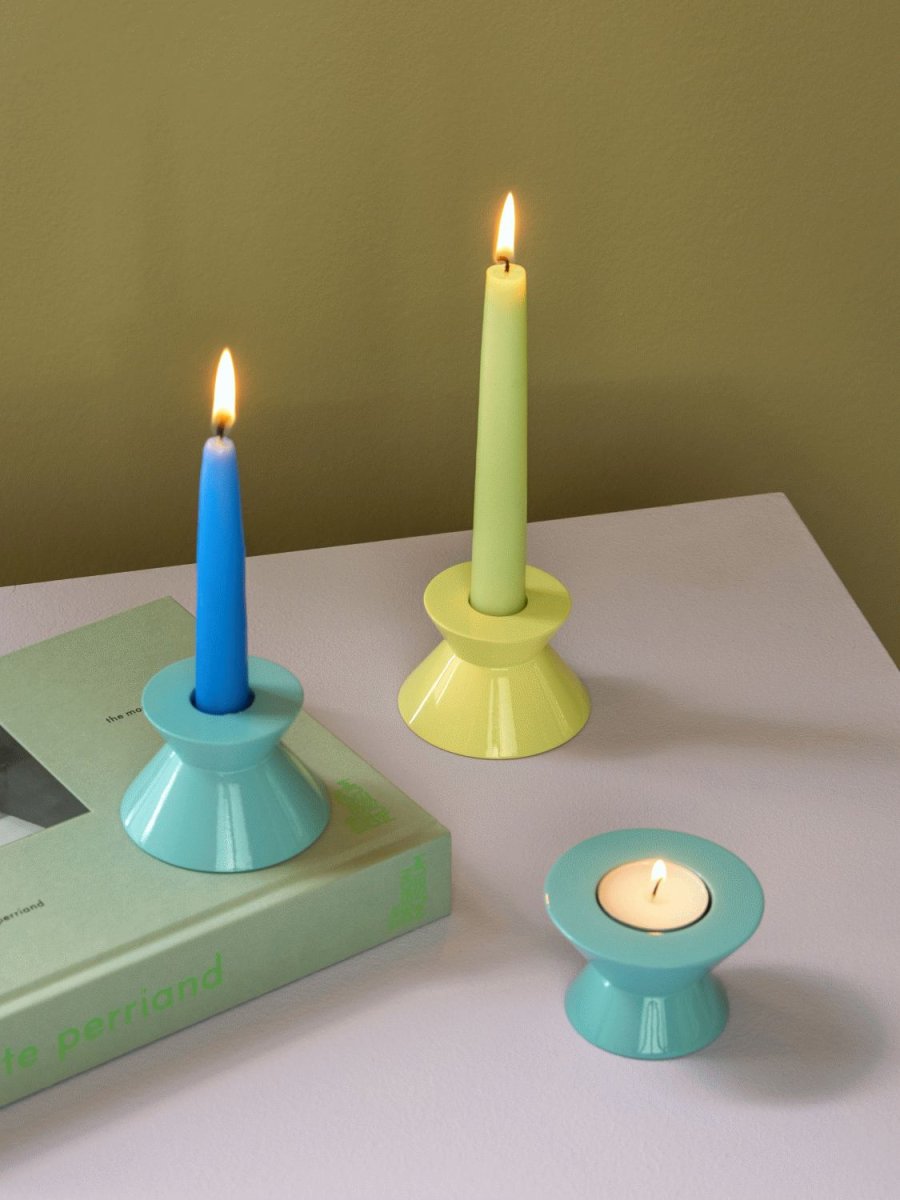 H&uuml;bsch Two Lysestage H5 cm, Gul