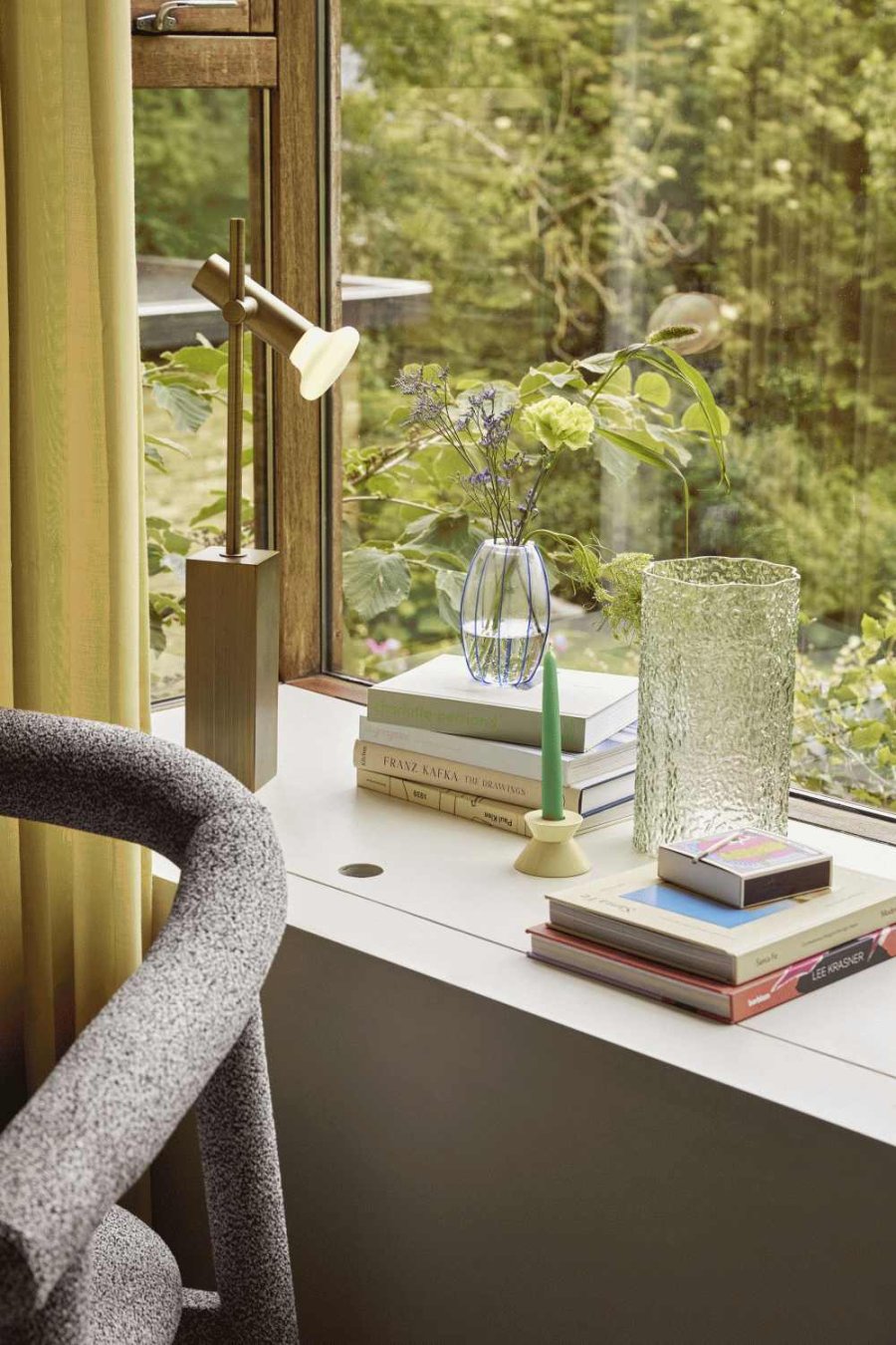 H&uuml;bsch Two Lysestage H5 cm, Gul