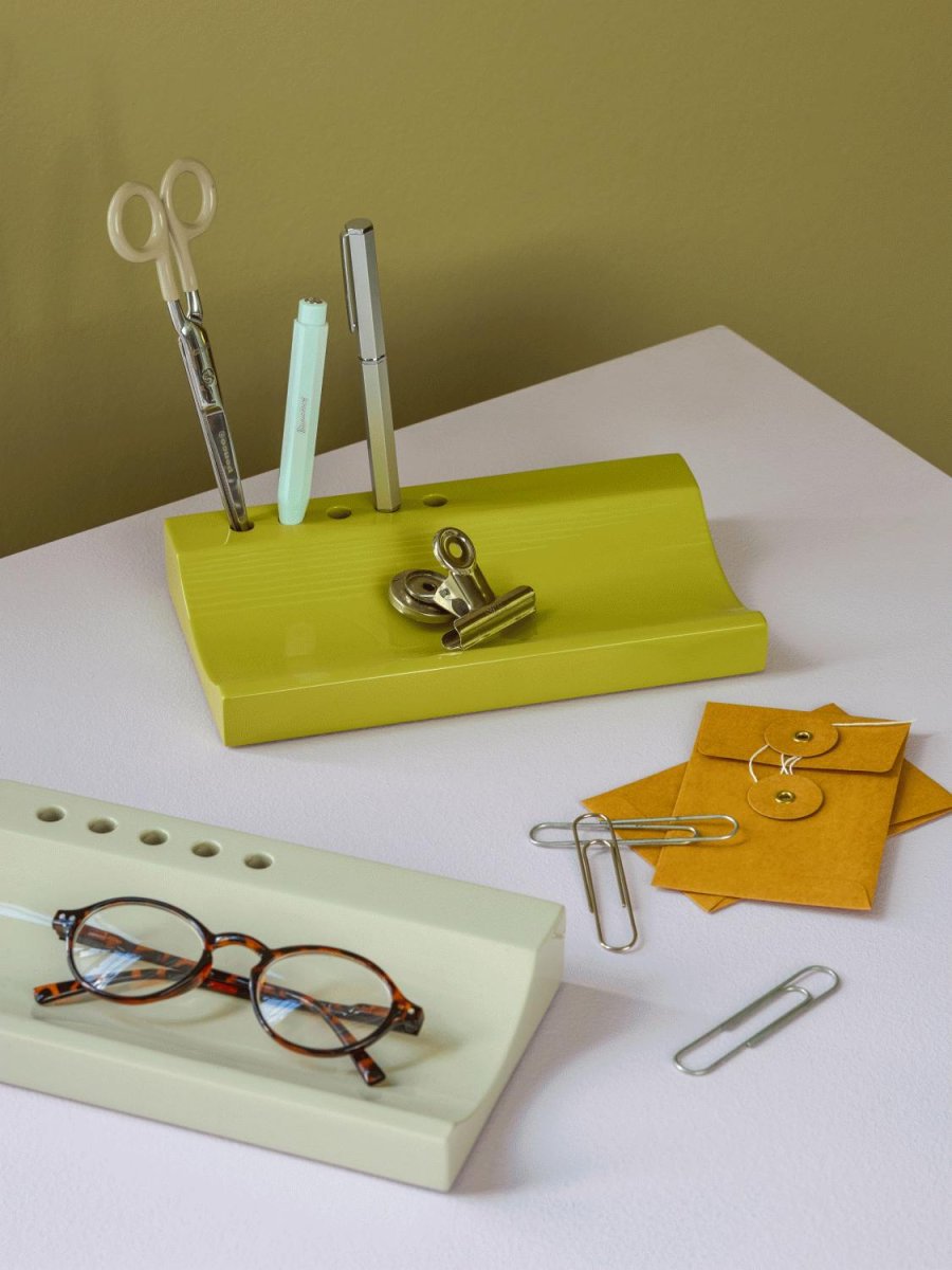 H&uuml;bsch Kanso Schreibtischorganizer 22x12 cm, Gelb