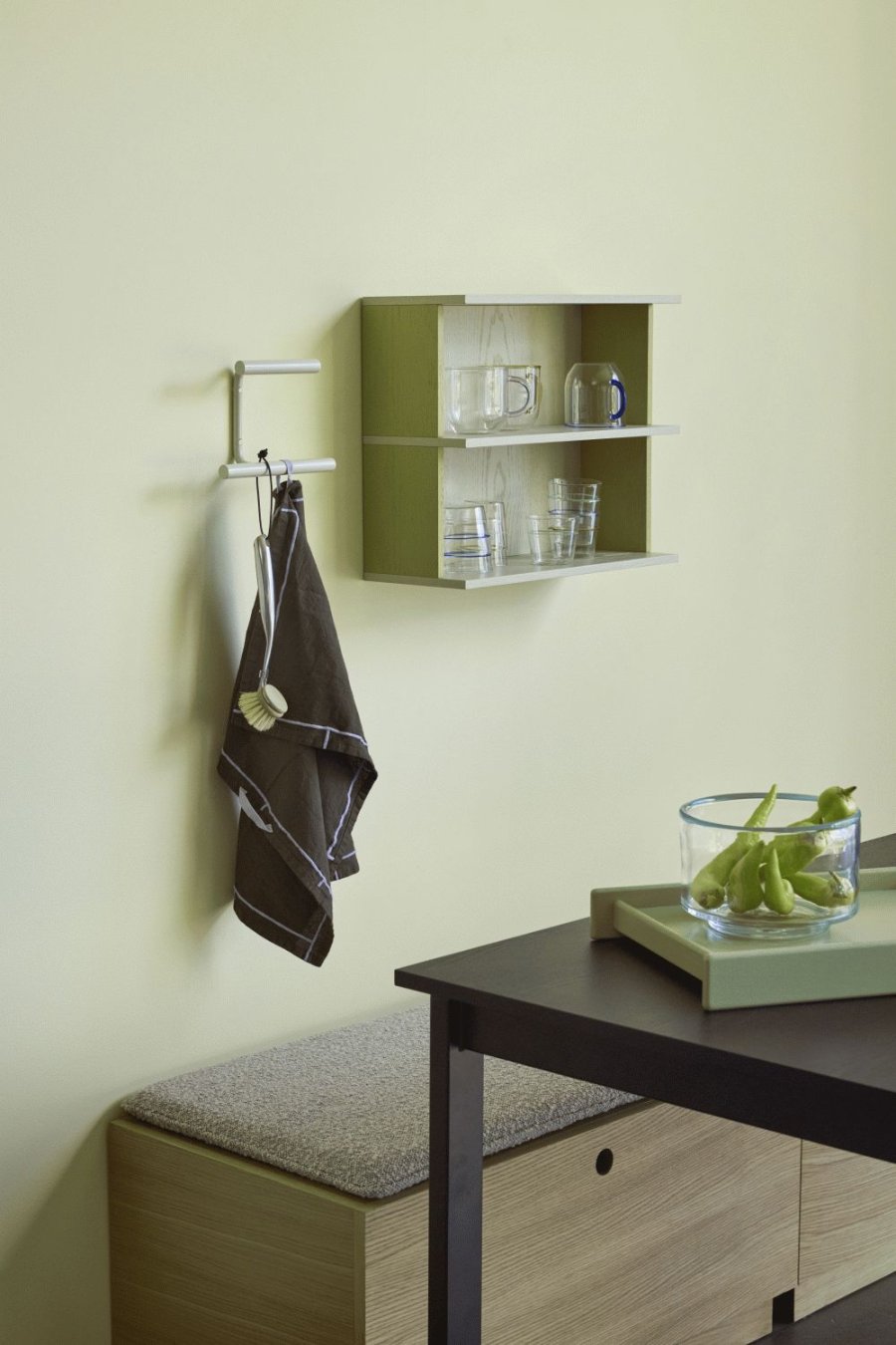 H&uuml;bsch Flip Wandgarderobe 20 cm, Hellgrau