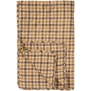 Ib Laursen Steppdecke 130x180 cm, Braun/Gelb/Beige