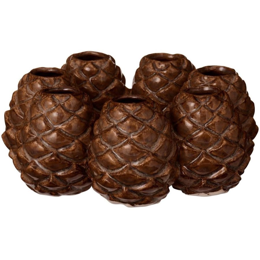Ib Laursen Kogle Vase til 7 Blomster H6,8 cm, Brun