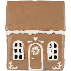 Ib Laursen Stillenat Lyshus Gingerbread Drkrans H14 cm, Brun