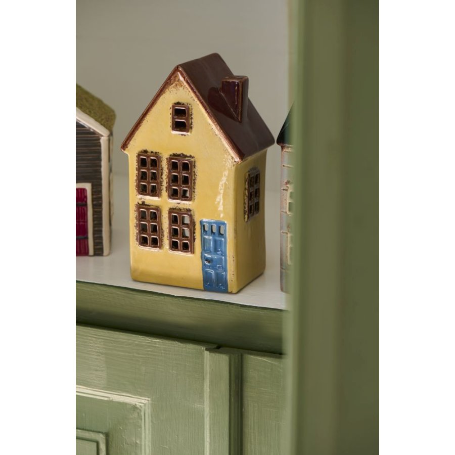 Ib Laursen Nyhavn Lyshus H19 cm, Gul/Bl�