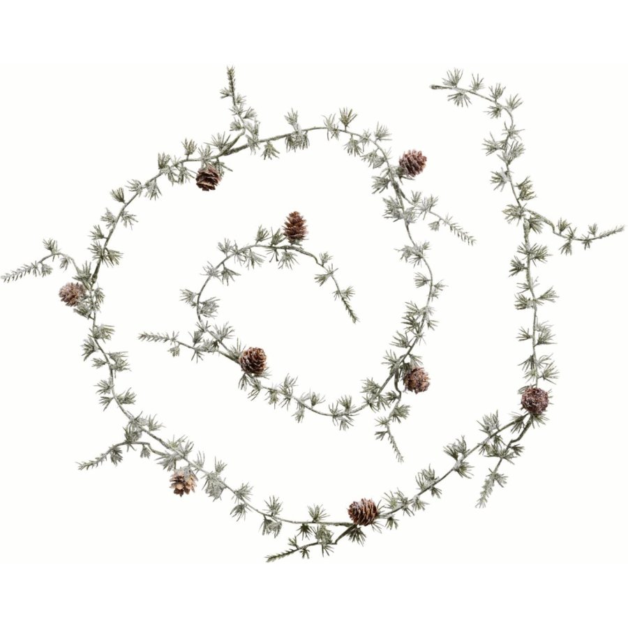 Ib Laursen Cederranke mit Zapfen und Kunstschnee 180cm