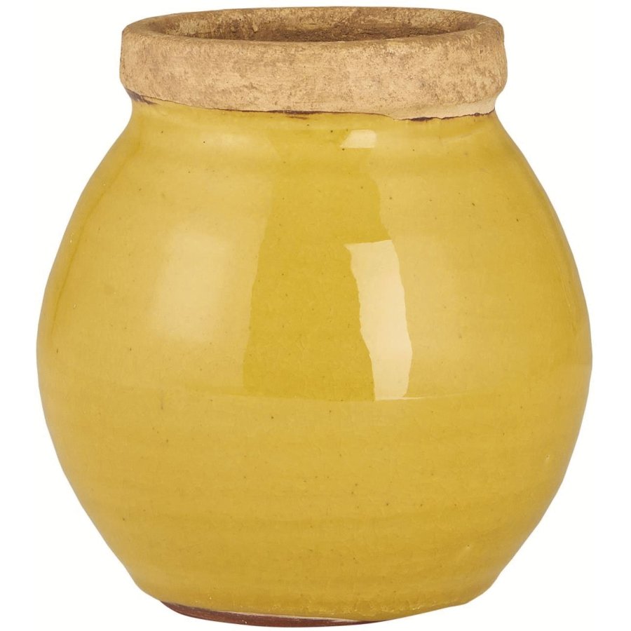 Ib Laursen Avignon Vase H13,5 cm, Senf/Natur