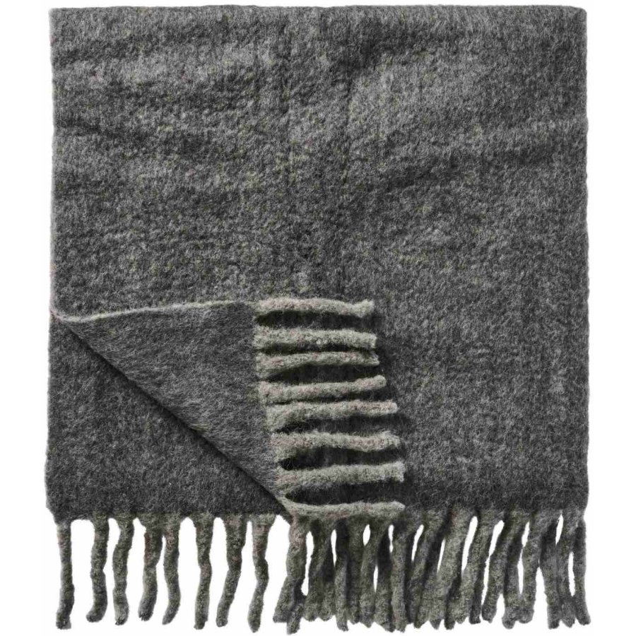 Ib Laursen Decke 130x170 cm, Anthrazit Melange/Hellgrau