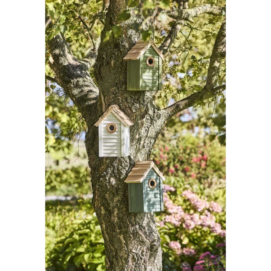 Ib Laursen Fuglehus H26 cm, Hvid/Natur
