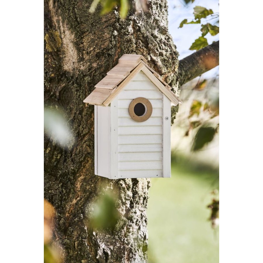 Ib Laursen Fuglehus H26 cm, Hvid/Natur