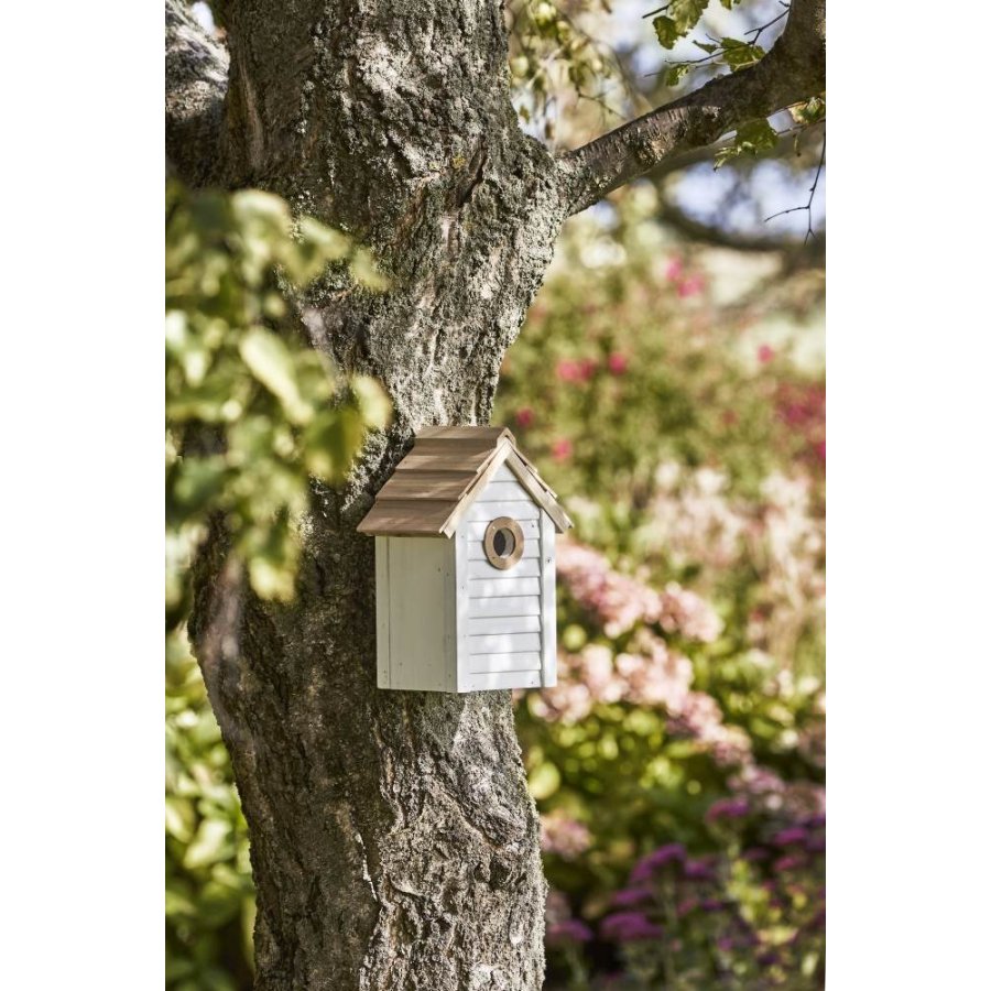 Ib Laursen Fuglehus H26 cm, Hvid/Natur