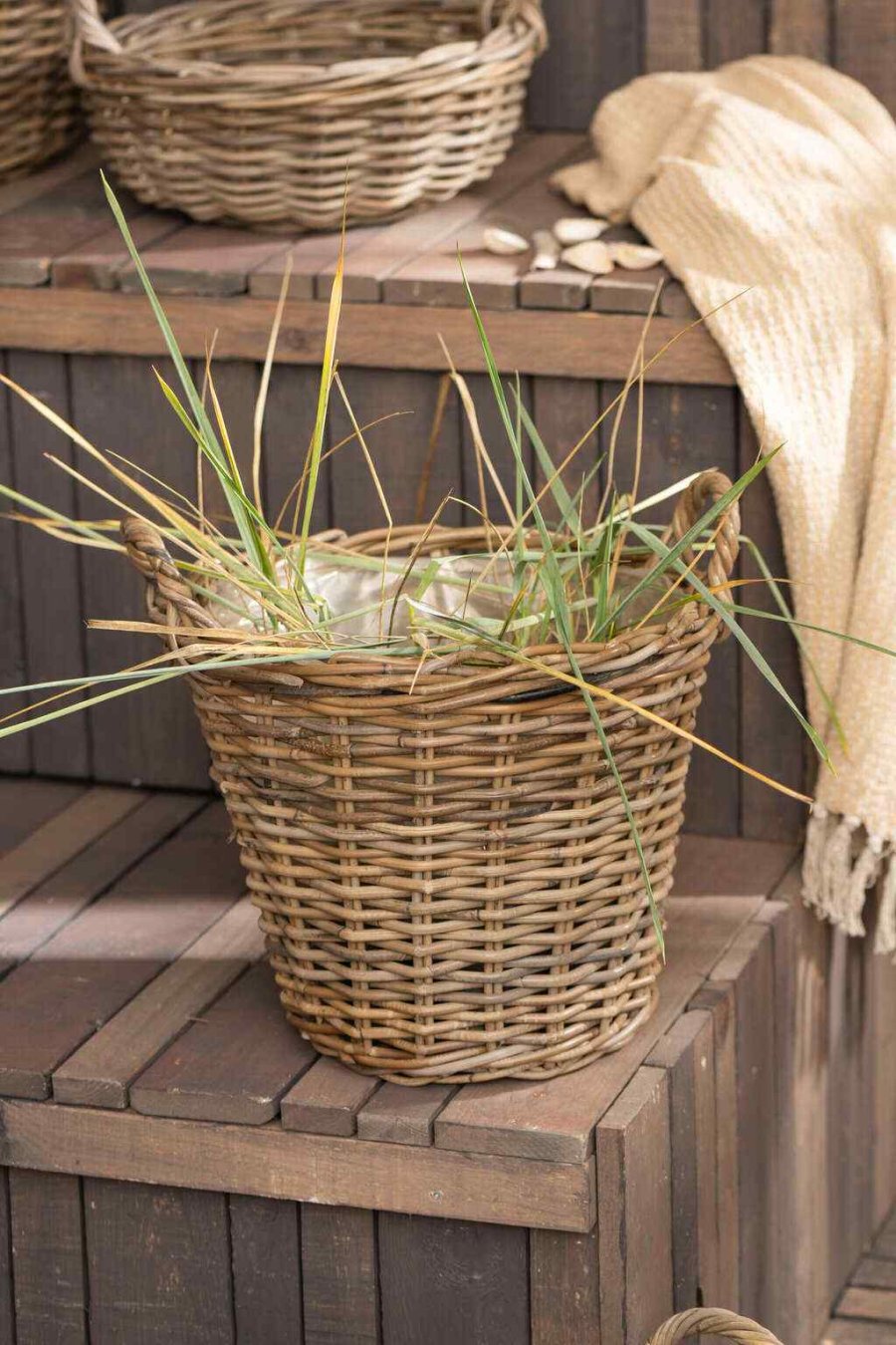 Ib Laursen Korb H36 cm, Rattan