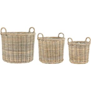 Ib Laursen Kurv Rund 3 stk, Rattan
