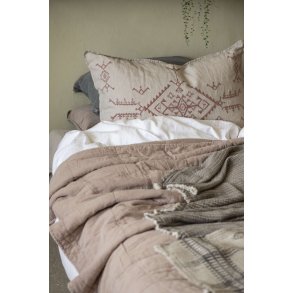Ib Laursen Vintage Quilt Sengetæppe 240x240 cm, Burned Rose
