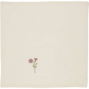 Ib Laursen Flora Stofserviet m. Valmue 40x40 cm, Butter Cream