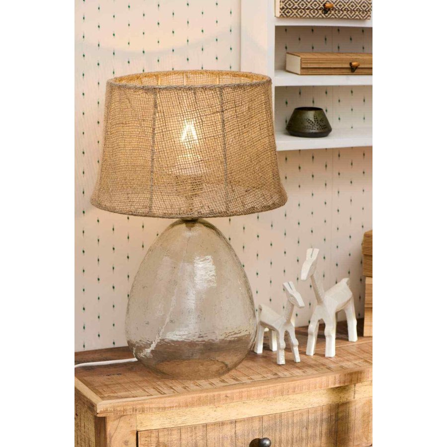 Ib Laursen Kairo Tischlampe mit Sackleinenschirm H47 cm, Jute