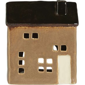 Ib Laursen Lyshus Brighton H13,2 cm, Creme/Sort