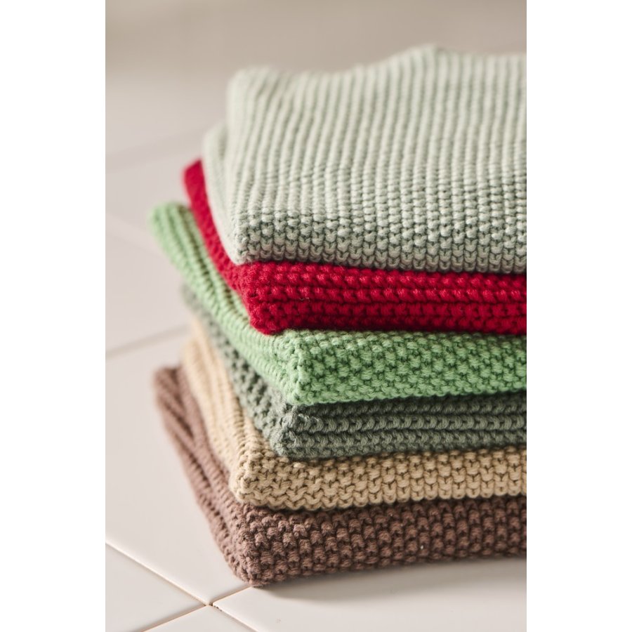 Ib Laursen Mynte Strikket Karklud 25x25 cm, Wasabi