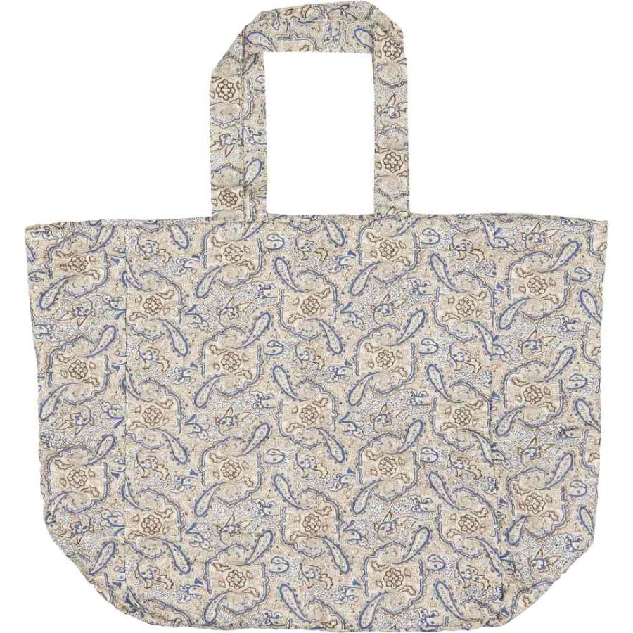 Ib Laursen Quiltet Taske, Bl/Brun/Sand