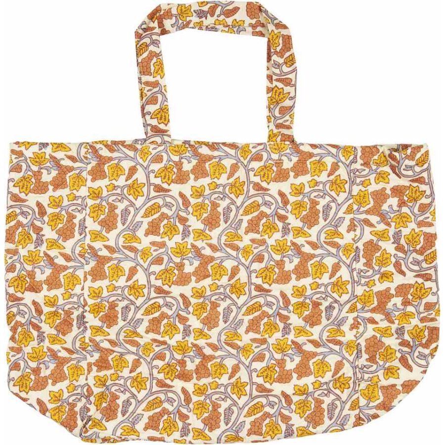 Ib Laursen Quiltet Taske, Natur/Gr/Gul/Orange