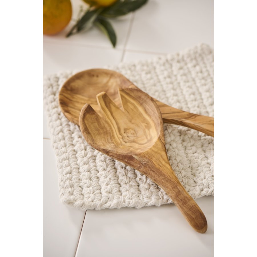Ib Laursen Salatbestik 17,5 cm, Oliventr