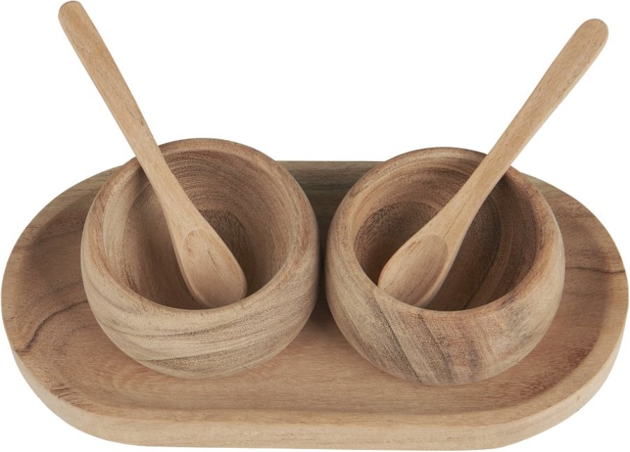Ib Laursen Bakke m. Skle og Skeer 5 Dele, Akacie