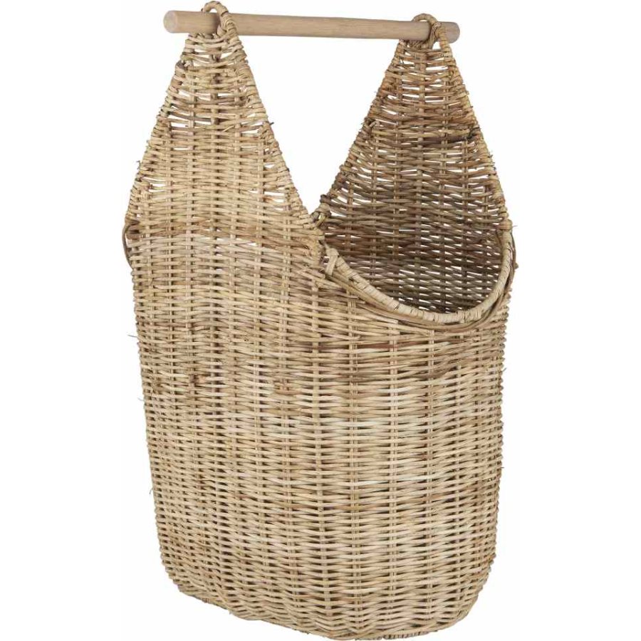 Ib Laursen Kurv m. Toiletpapirholder H50 cm, Gr Rattan